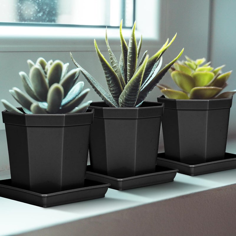 LWALRS Square Plant Saucer 16 Inch 2 Pack, Duty Plastic Plant Saucer, Heavy Duty Plant Pot Saucers, Garden Large Deep Plant Trays for Pots, Planters for Indoors and Outdoors Plants. - Image 3